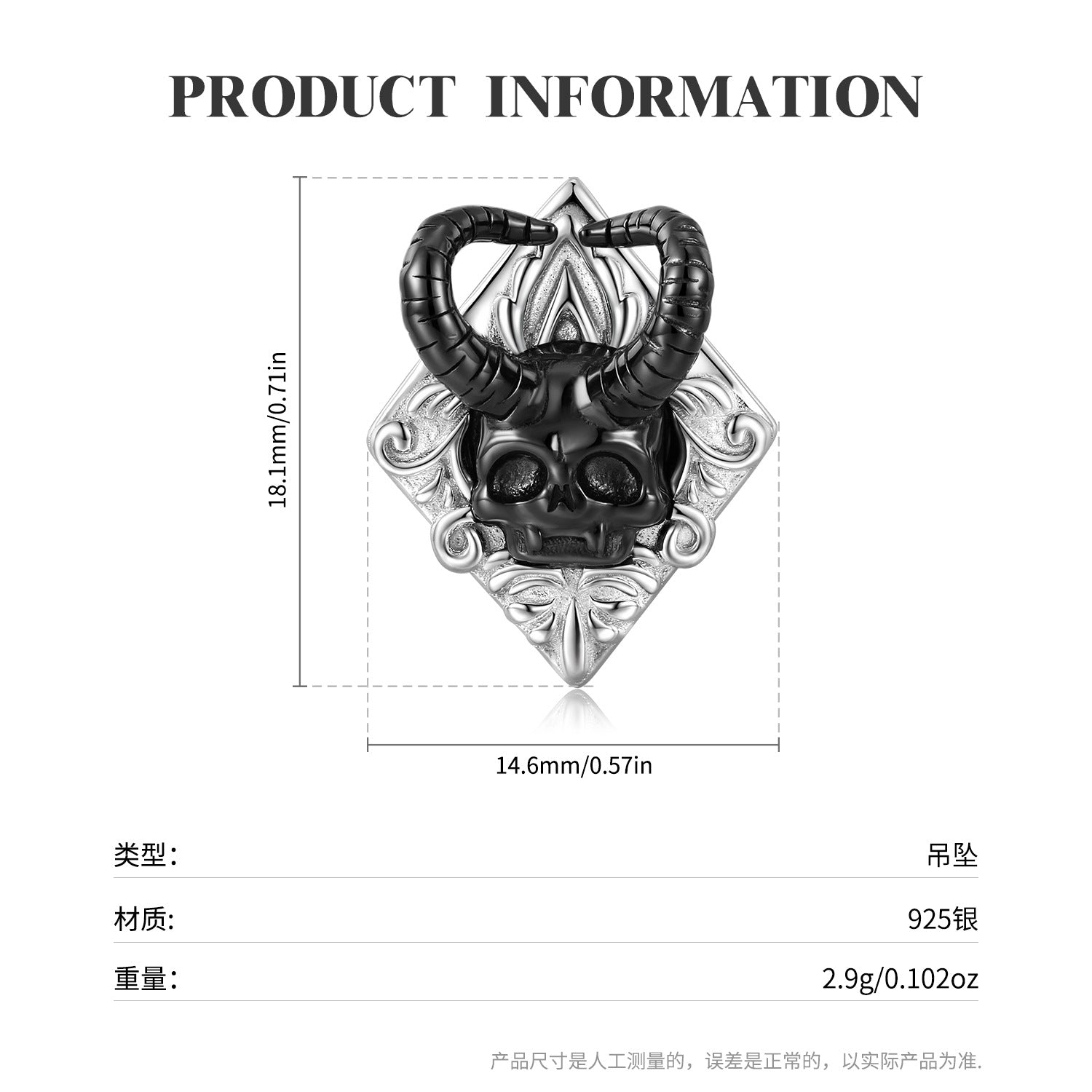Wholesale Dark style necklace,  ox horn skull pendant,  clavicle chain,  sweater chain